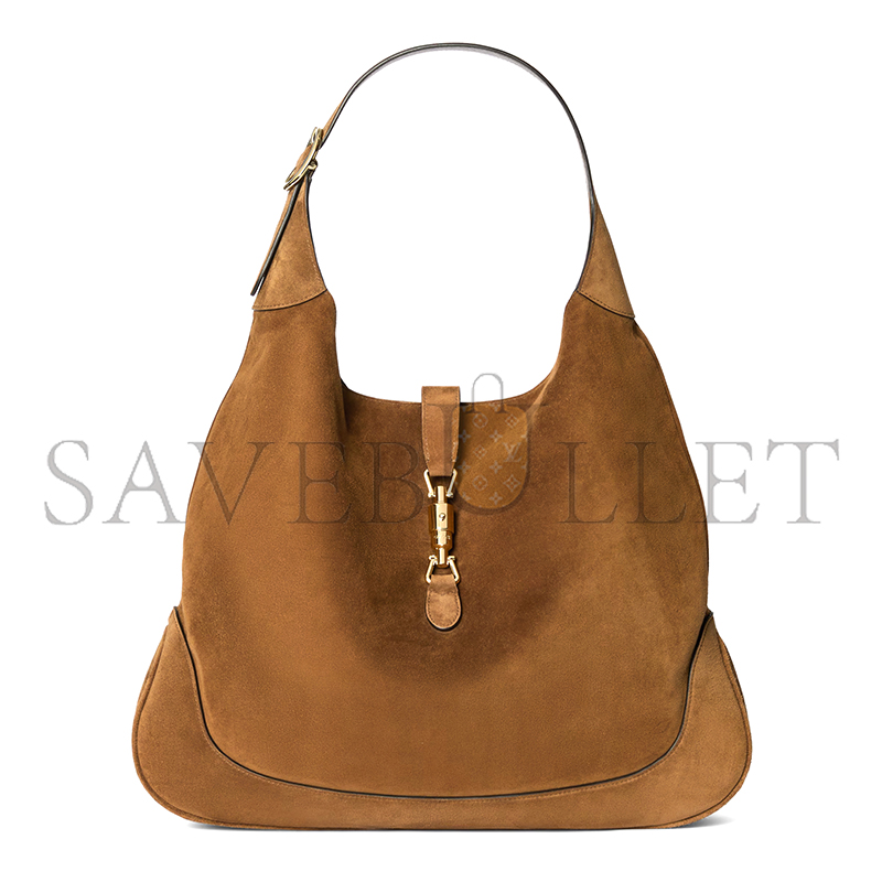 Gvc*1 jackie giorno shoulder bag variationbrown suede 841542 (44*33*7cm)